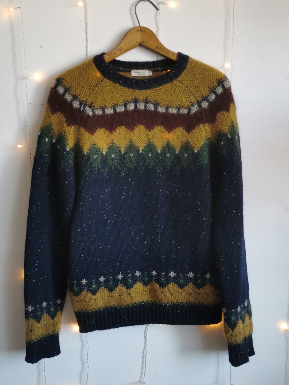 Roberto Collina Men’s Wool Blend Fair Isle Nordic Sweater Made in Italy – IT 46